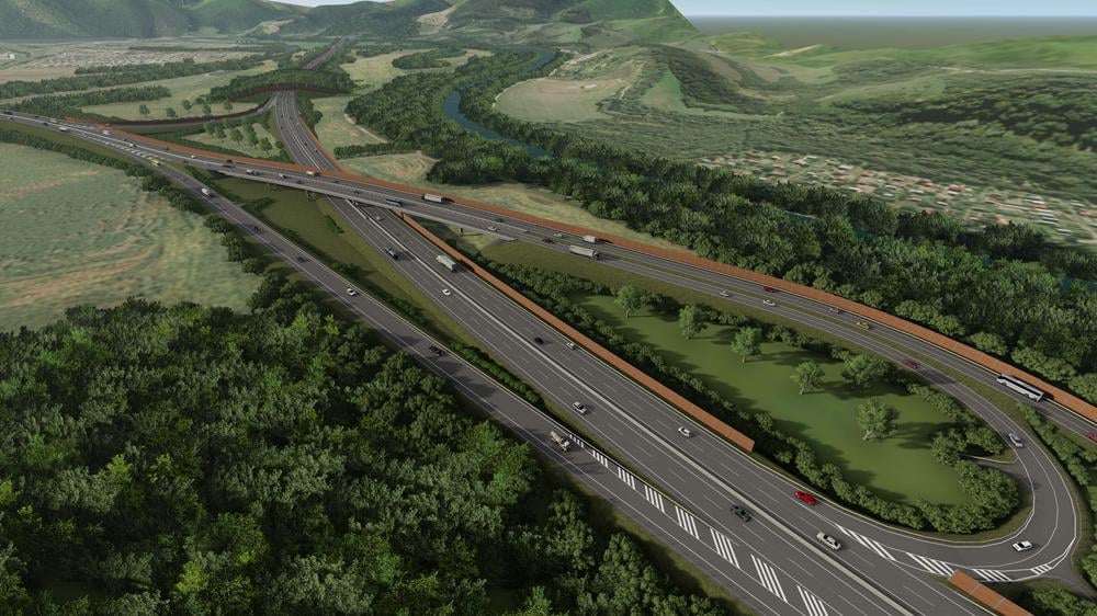 Diaľnica D1 Turany - Hubová. Vizualizácia: NDS