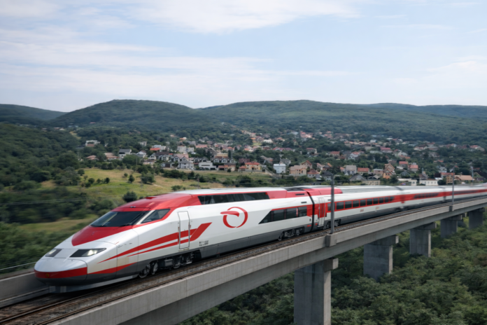 Vysokorýchlostná trať pri Stupave (ilustračná vizualizácia)