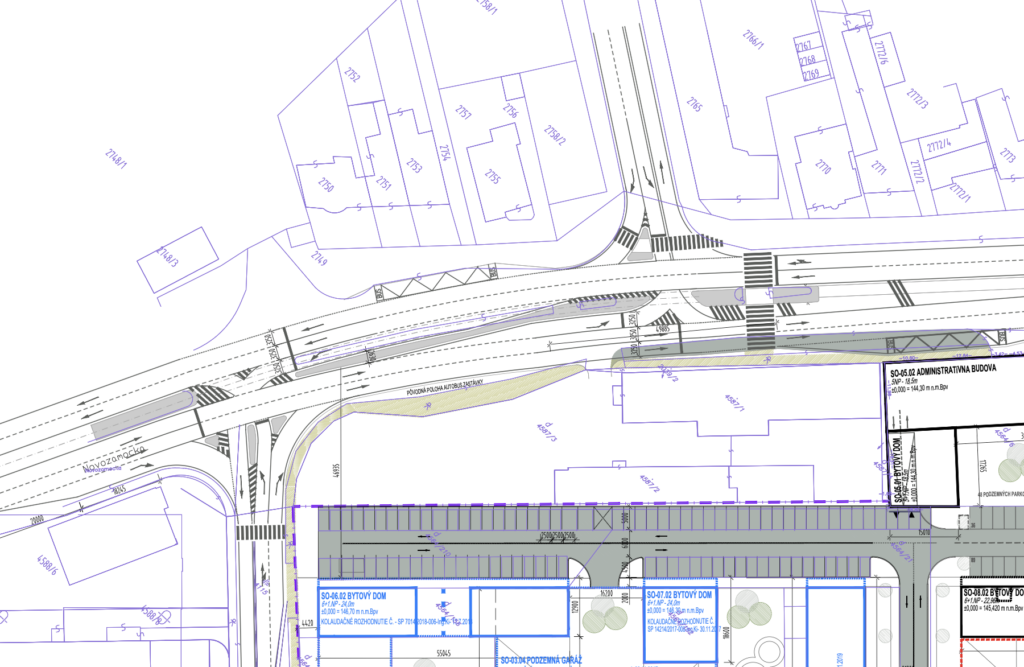 Situačný nákres zmeny križovatiek na Štefánikovej ulici. Zdroj: Enviroportal.sk
