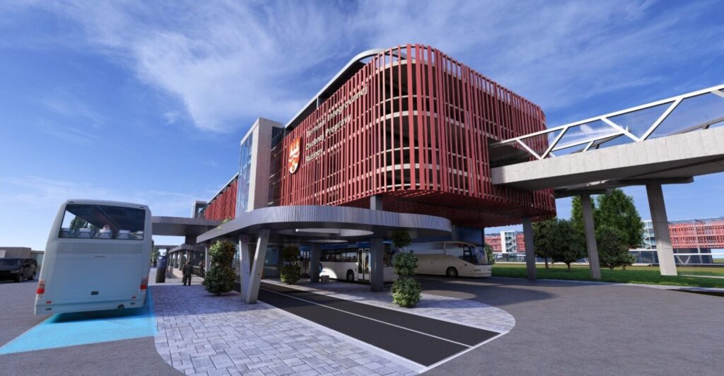 Dopravný terminál v Ružinove. Vizualizácia: mestská časť Bratislava-Ružinov