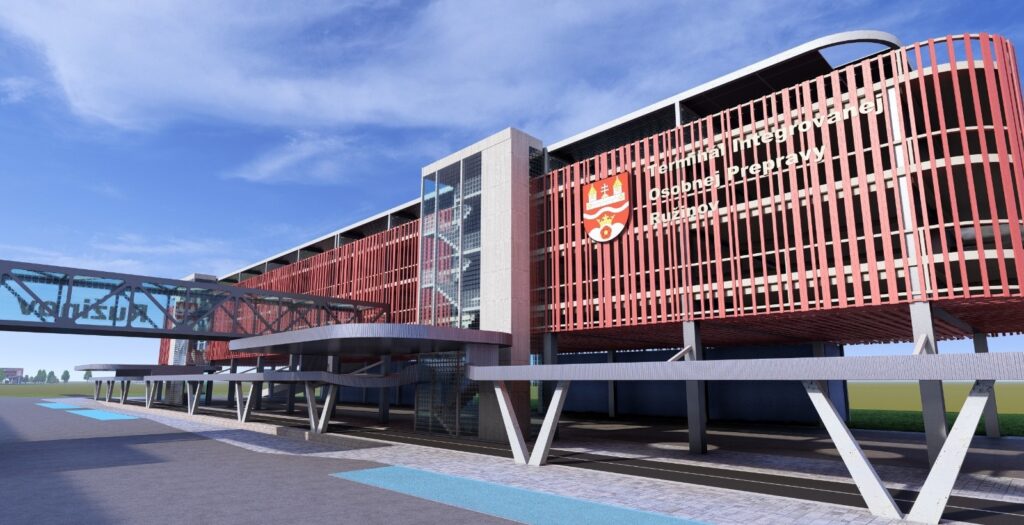 Dopravný terminál v Ružinove. Vizualizácia: mestská časť Bratislava-Ružinov
