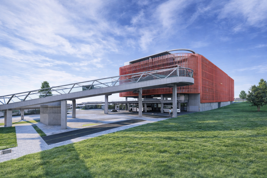 Dopravný terminál v Ružinove. Vizualizácia: mestská časť Bratislava-Ružinov