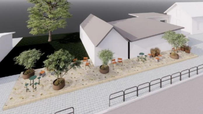 Predstaničný priestor v Prievidzi. Vizualizácia: mesto Prievidza