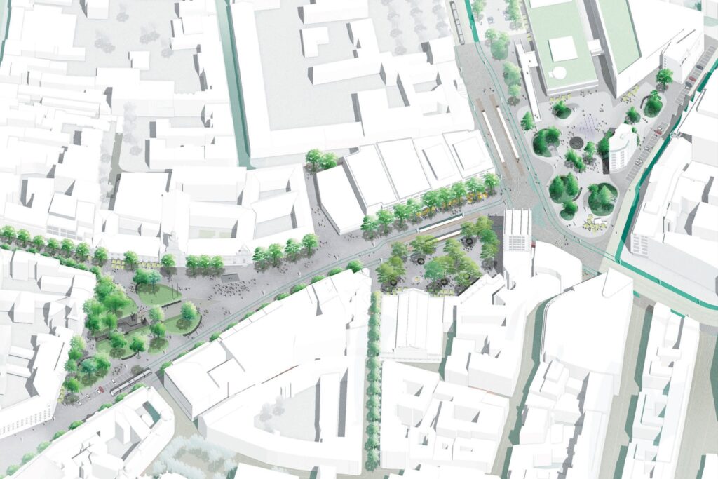 Vizualizácia projektu "Živé námestie". Zdroj: Metropolitný Inštitút Bratislava