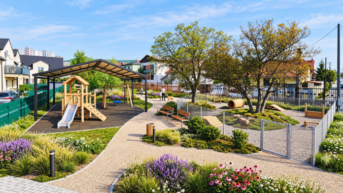 Park Mrázová. Vizualizácia: Mestská časť Bratislava-Rača